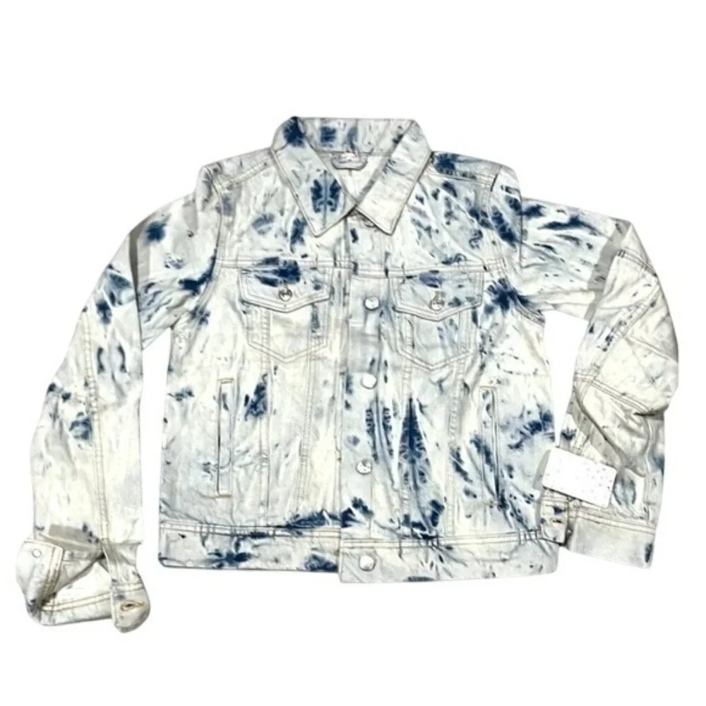 Free People Rumors Button Front Denim Jean Jacket Jones Blue Medium NWT MSRP $98 - Picture 2 of 4